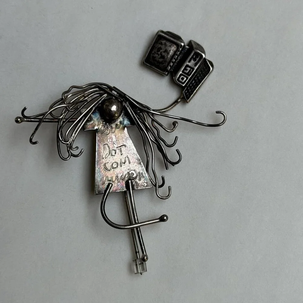 LHTC Sterling Silver Whimsical Girl Pin Jeff Storey Long Hungry Trading Dot Com